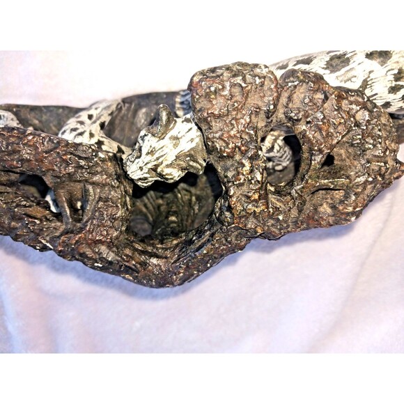 Heavy Snow Leopard Sculpture Carved Stone Big Cats Figurine Handmade Decor - Picture 5 of 14